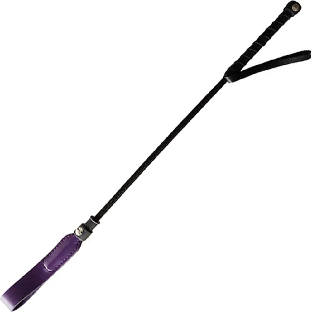 Rouge Short Riding Crop with Slim Tip, 20", Purple