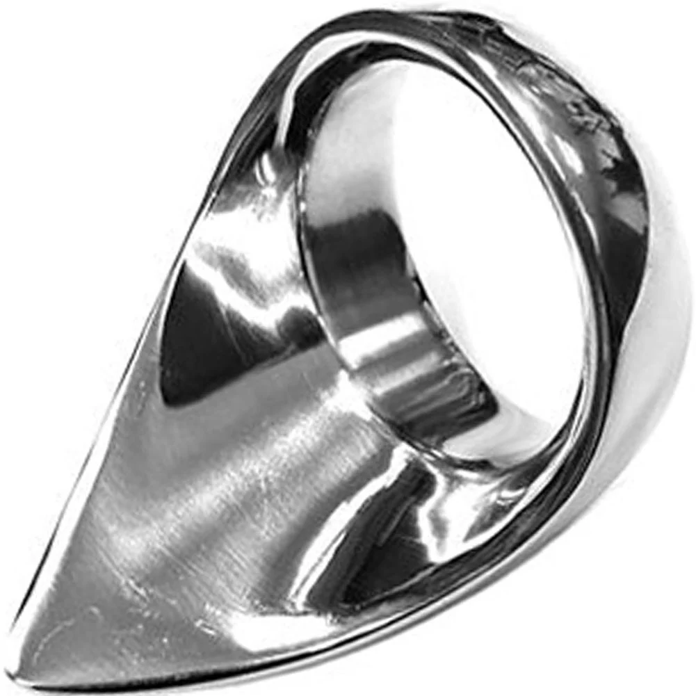 Rouge Stainless Steel Tear Drop Penis Ring, 1.75", Silver
