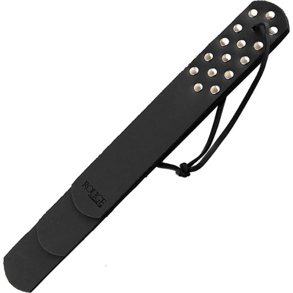 Rouge Three Strap Leather Paddle, 15", Black