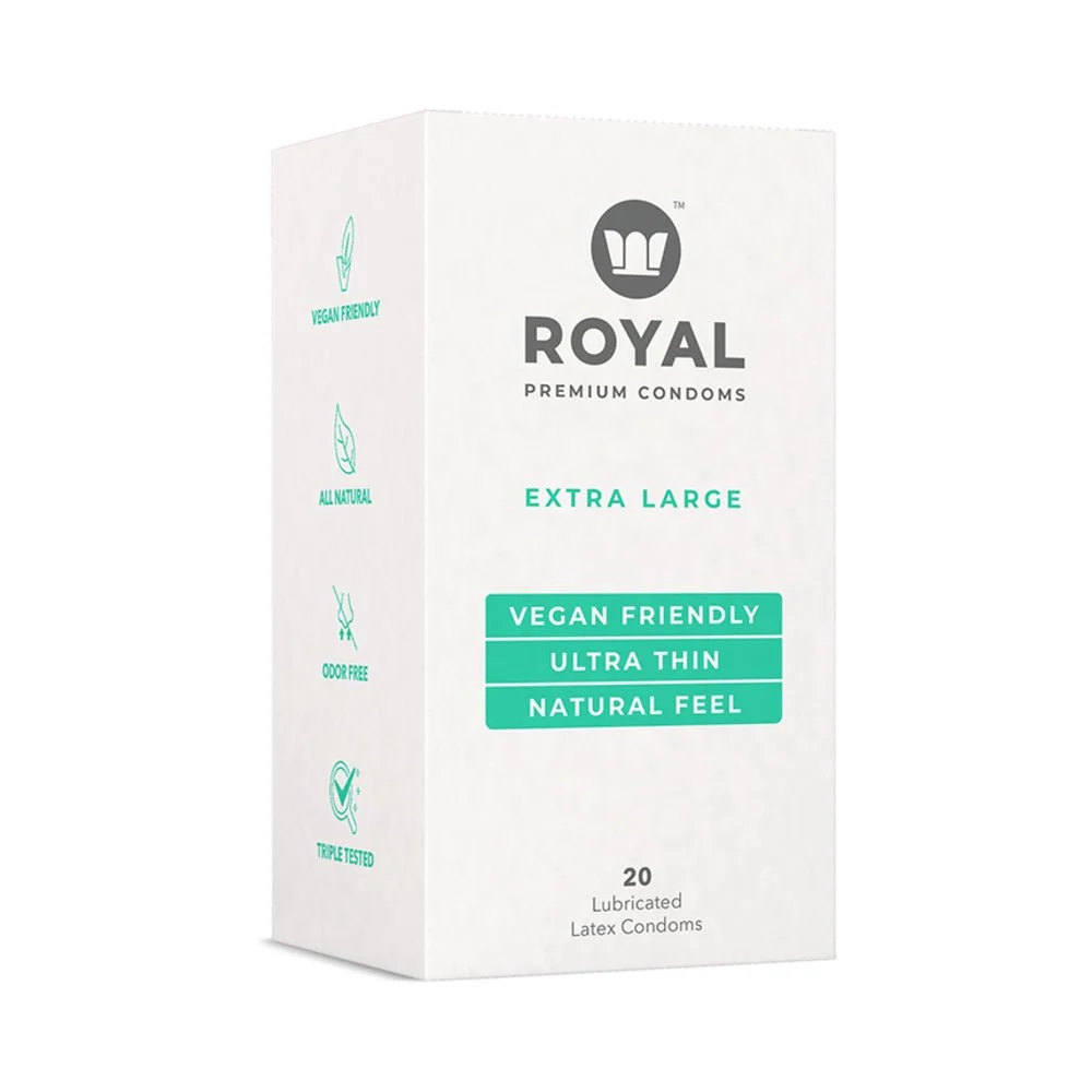Royal Condom Extra Large Vegan Condoms 20-pack