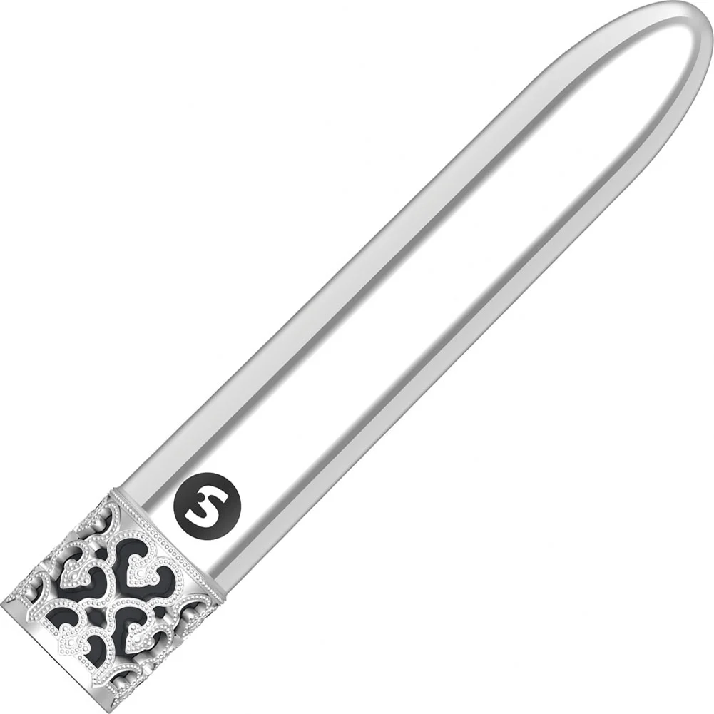 Royal Gems Shiny Rechargeable ABS Bullet, 4.25", Silver