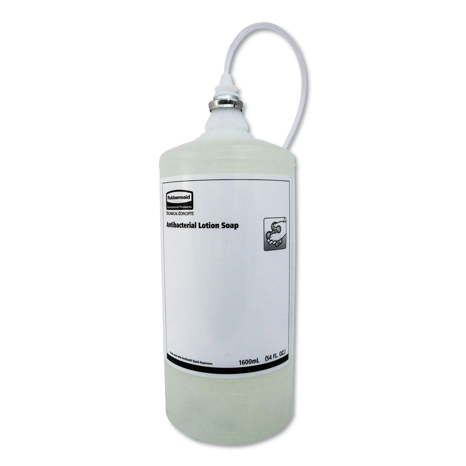 Rubbermaid One Shot Antibacterial Enriched Lotion Soap Refill, Unscented, 1,600 mL, 4/Carton