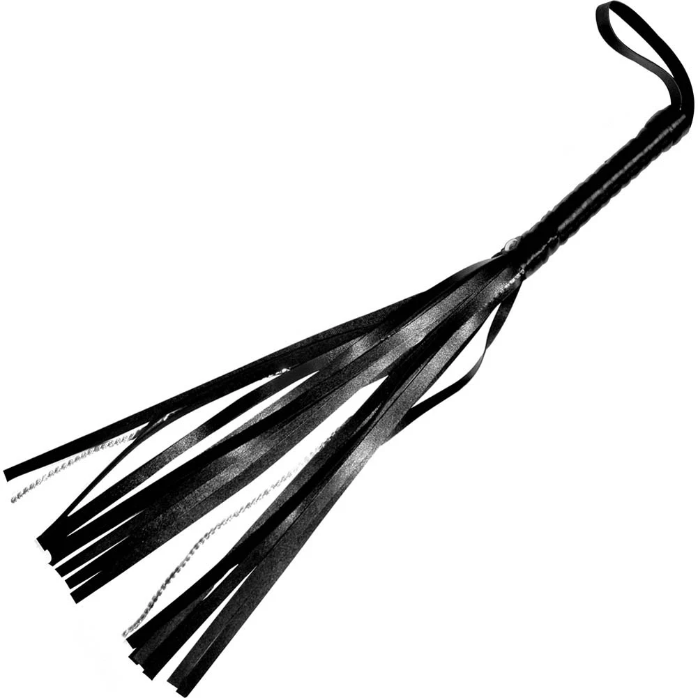 S&M Crystal Whip Flogger, 24", Black
