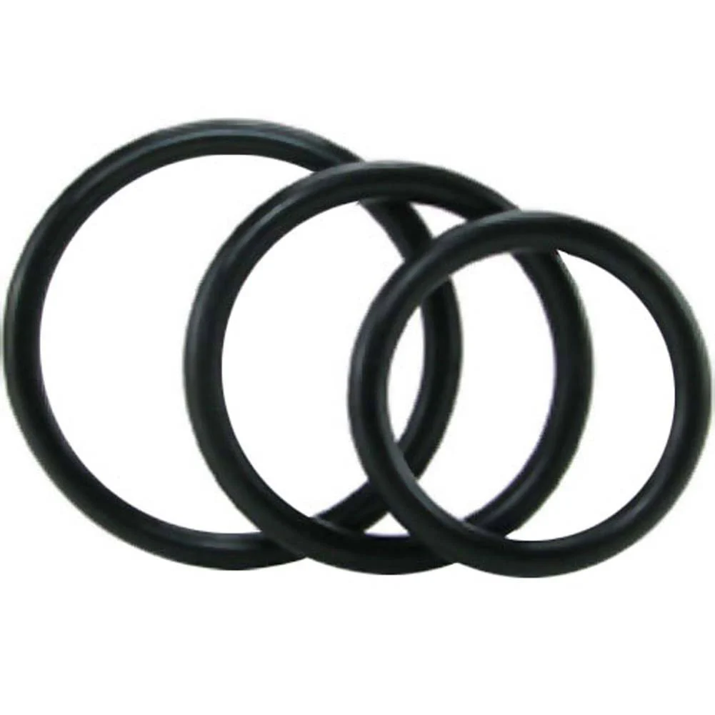 S&M Nitrile Penis Rings 3 Pack, Black