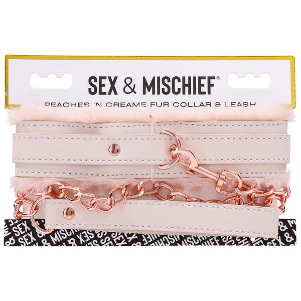 S&M Peaches 'n CreaMe Fur Collar & Leash