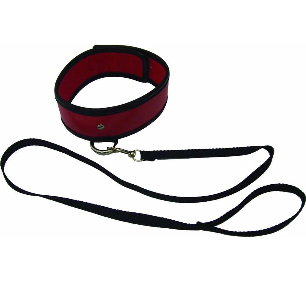 S&M Red Leash and Collar, Black/Red