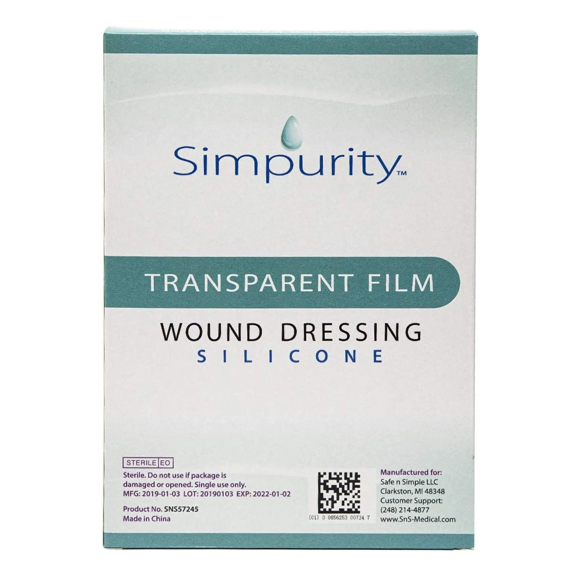Safe N Simple Simpurity Transparent Film Wound Dressing (192 Count)