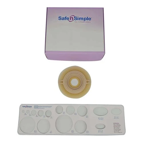 Safe N Simple2-Piece Wafer Extended Wear Convex with Tape Collar Beige 57mm 2 1/4" Flange, Pre Cut Stoma Opening (40 Count)