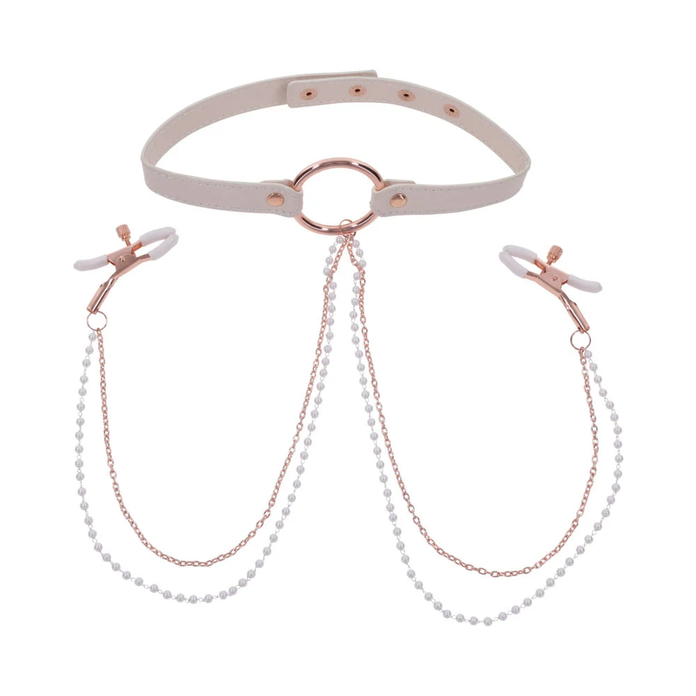Sandm Peaches N Creame Collar W/nip Clamps