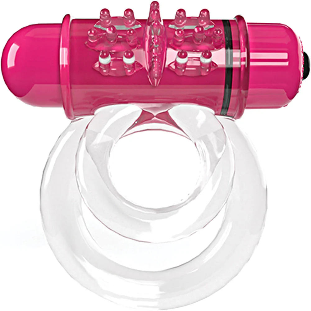 Screaming O 4B DoubleO 6 Vibrating Double Penis Ring, Strawberry