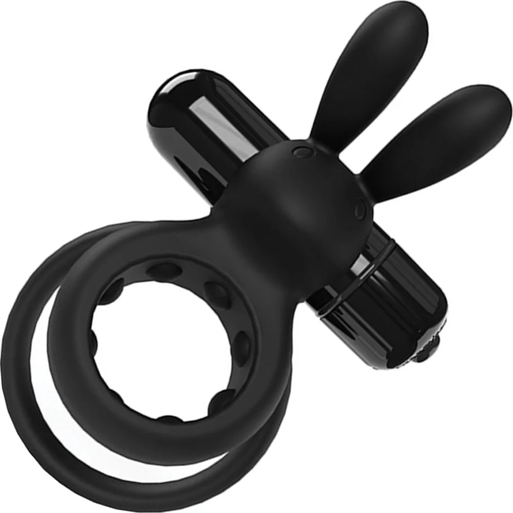 Screaming O 4B Ohare Vibrating Rabbit Double Penis Ring, Black