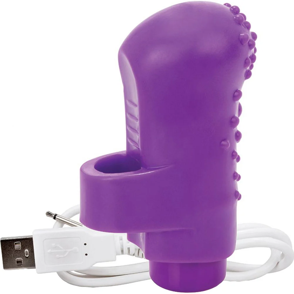 Screaming O Charged Fingo Rechargeable Finger Vibrator with Nubs, Purple