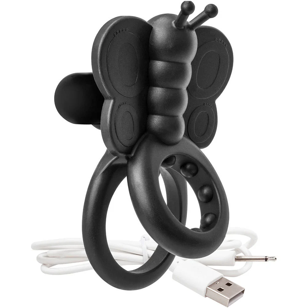 Screaming O Charged Monarch Wearable Butterfly Vibrators, Black