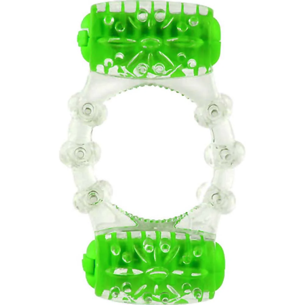 Screaming O ColorPoP Quickie Two-O Double Pleasure Vibrating Ring, Green