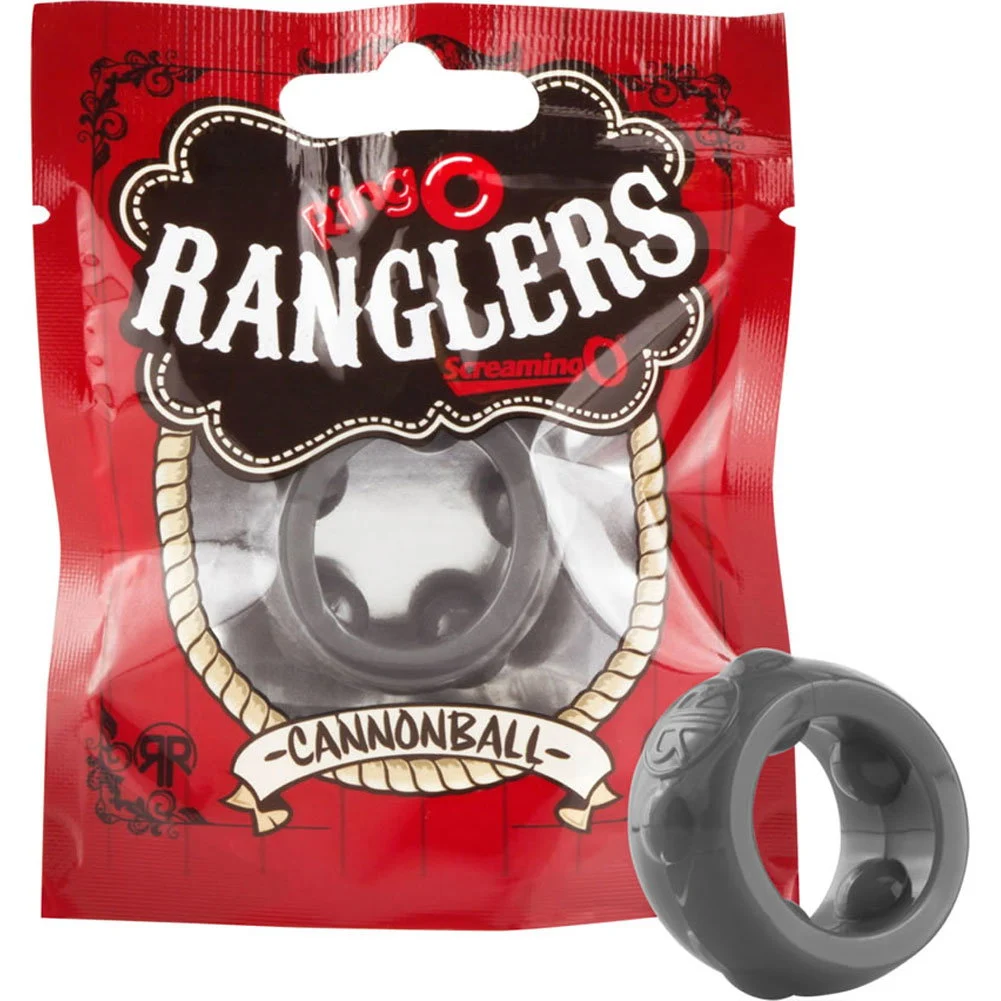 Screaming O RingO Ranglers Silicone Penis Ring, Box of 10, Gray Cannonball