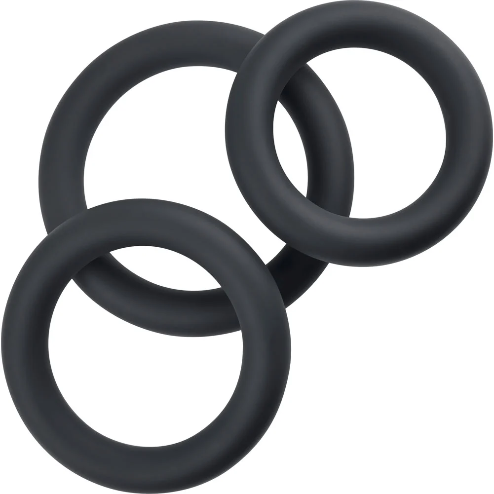 Selopa 3 Ring Circus Silicone Penis Ring Set, Black