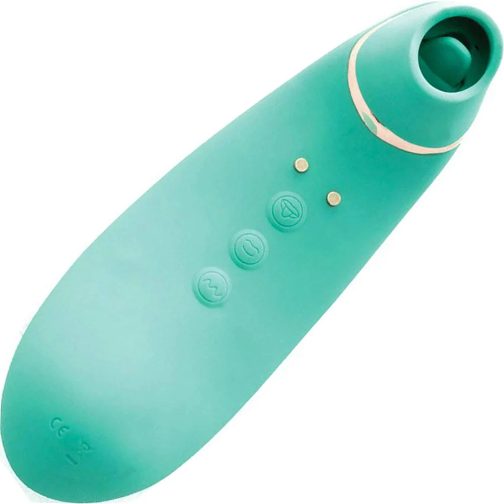 Sensuelle Trinitii 3-In-1 Suction Tongue Vibrator, Electric Blue