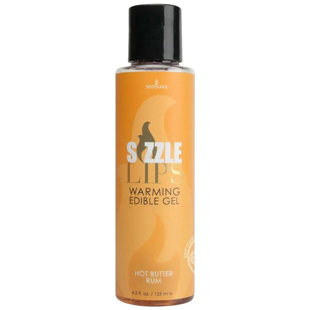 Sensuva Sizzle Lips Edible Warming Gel, 4.2 fl.oz (125 mL), Butter Rum