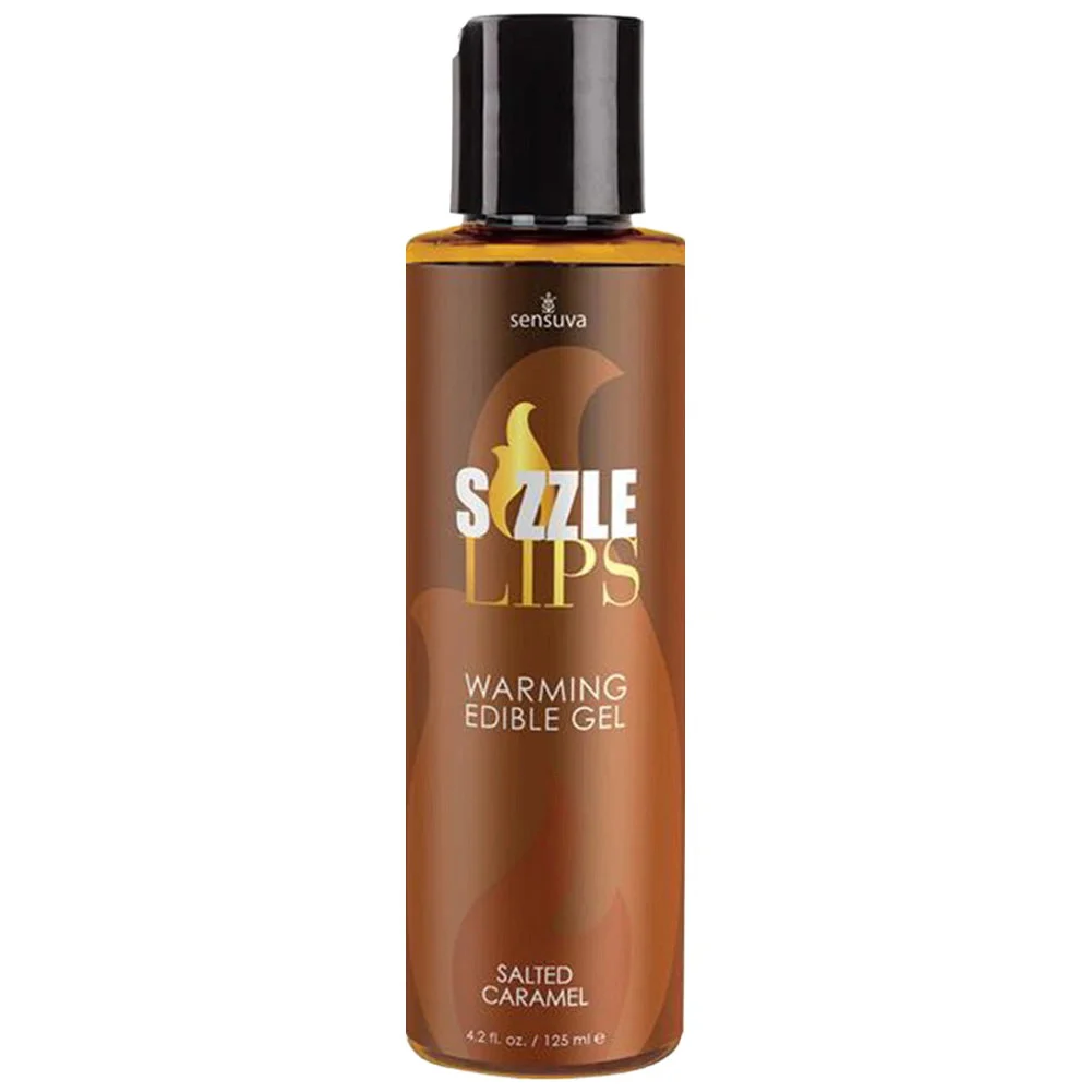 Sensuva Sizzle Lips Edible Warming Gel, 4.2 fl.oz (125 mL), Salted Caramel