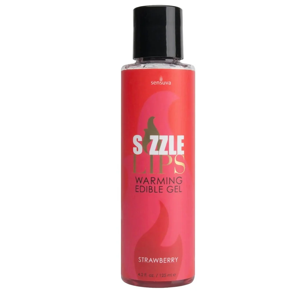 Sensuva Sizzle Lips Edible Warming Gel, 4.2 fl.oz (125 mL), Strawberry