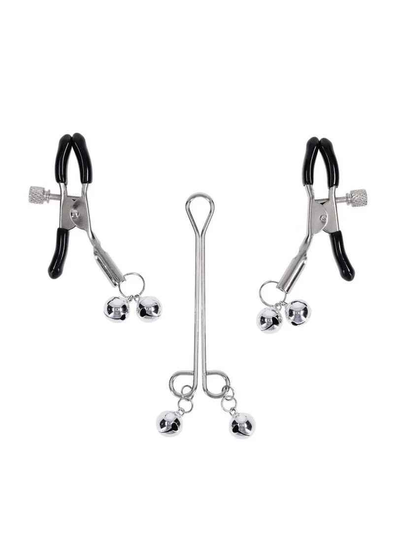 SEX AND MISCHIEF SHADOW BELL NIPPLE AND CLIT JEWELRY