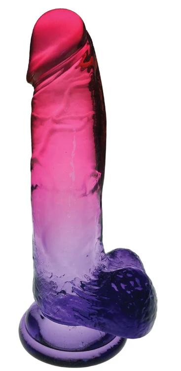 Shades 8 Inch Gradient Pink and Plum Dildo