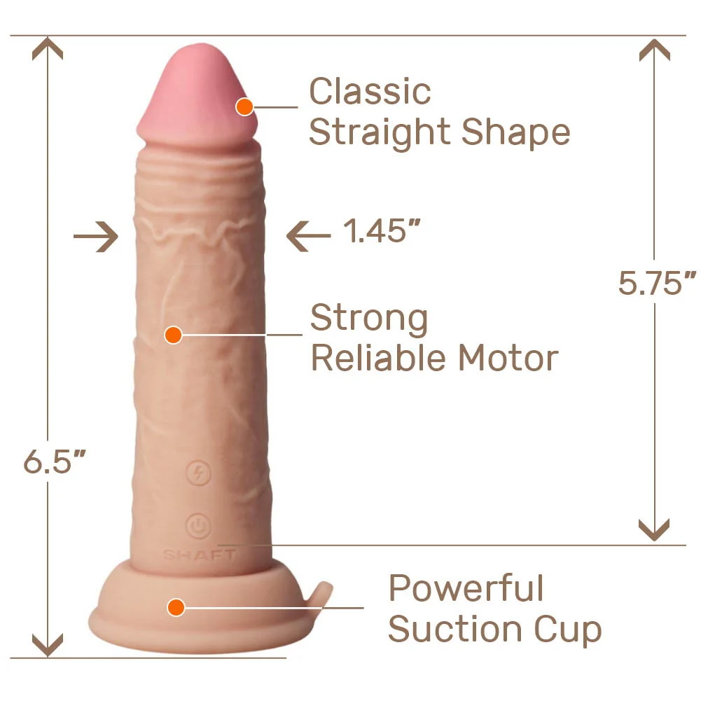 Shaft Model J Vibrating Dual Density Silicone Dong, 6.5", Pine
