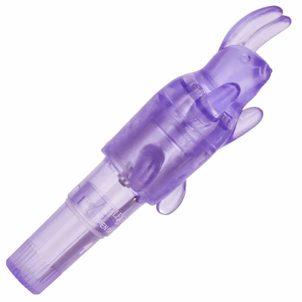 Shanes World Pocket Party Vibrating Massager with Bunny Sleeve, 4", Purple