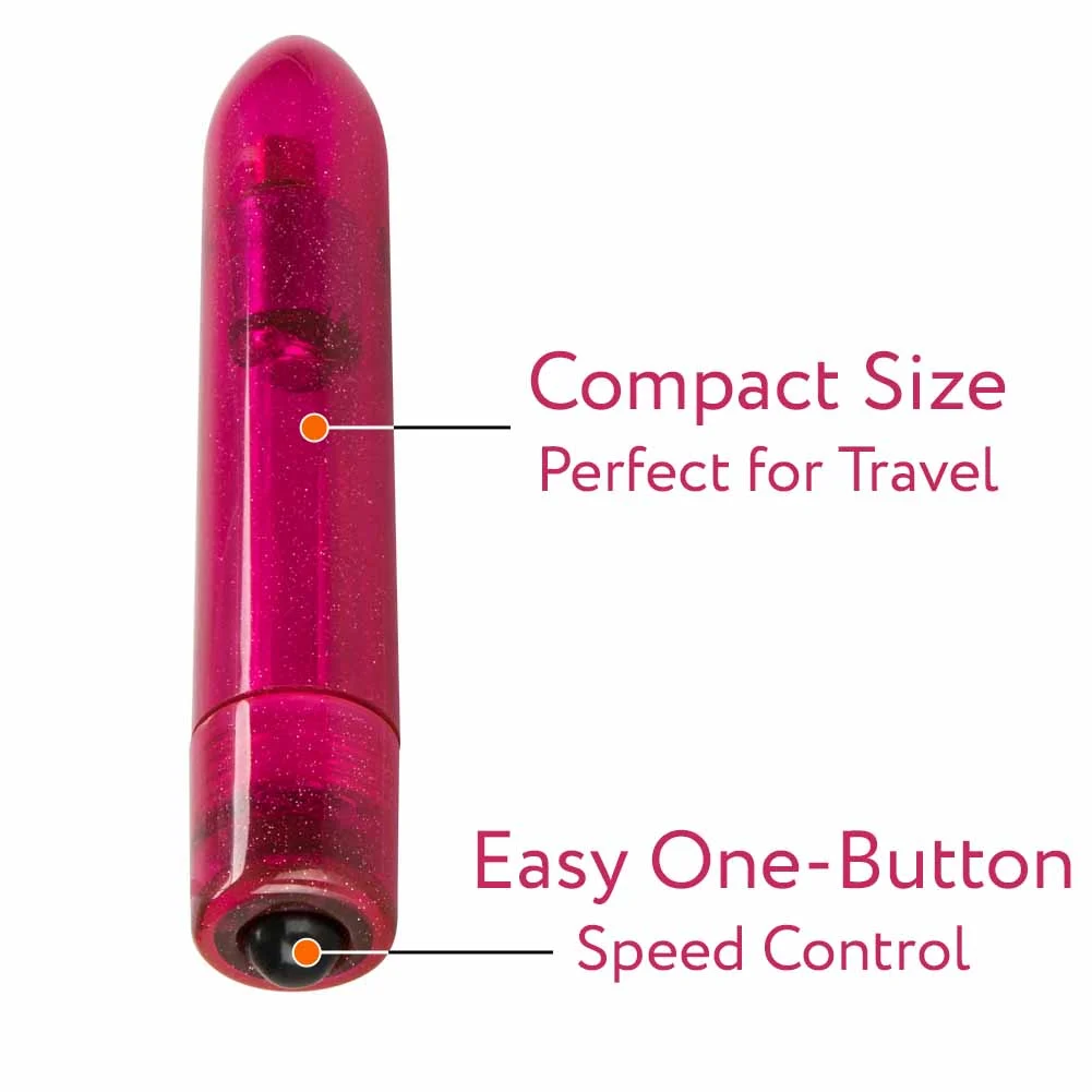 Shanes World Sparkle Bullet Vibrator, 4.25", Pink