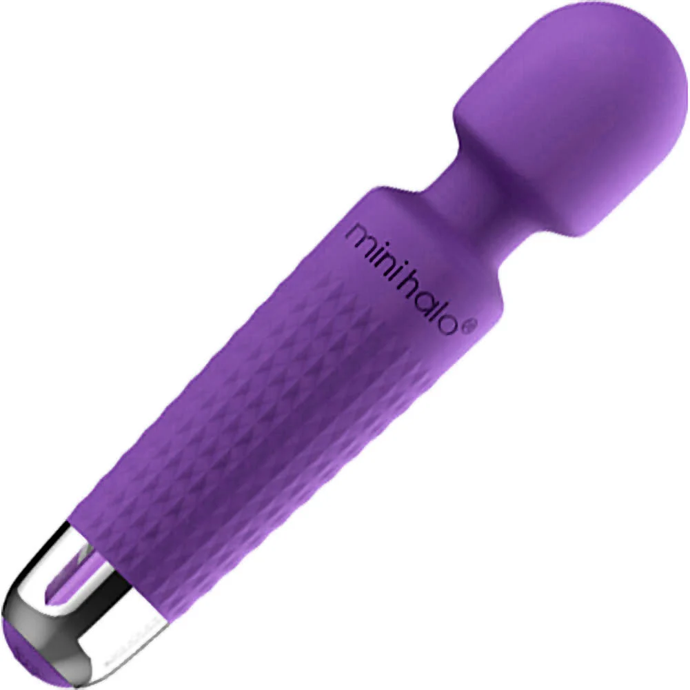 Shibari Mini Halo Wireless 20X Rechargeable Wand, 7.8", Amethyst