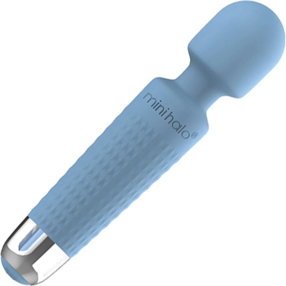 Shibari Mini Halo Wireless 20X Rechargeable Wand, 7.8", Powder Blue