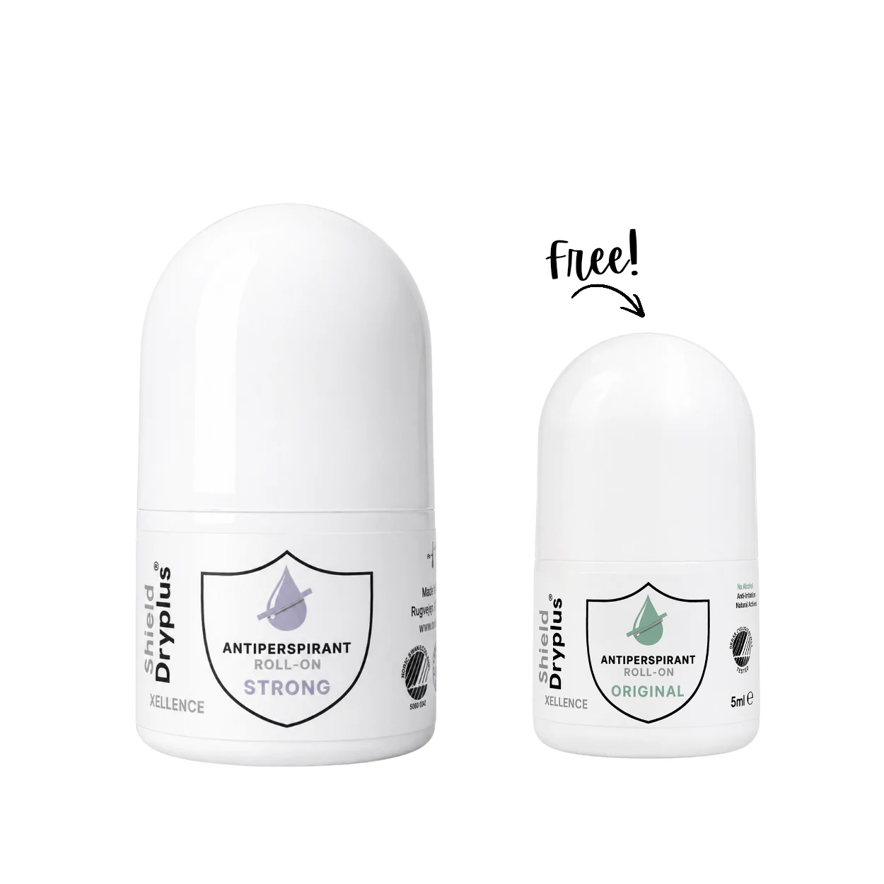 Shield Dryplus Anti-Perspirant Roll on Strong + Free Shield Dry Plus Plus Original 5mL Gift