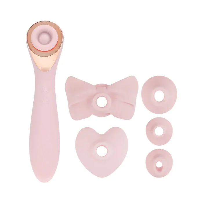 Shots LoveLine Darling Magical Scepter Shaped AirTapTech Rechargeable Sucking and Tapping Vibrator With Five Interchangeable Heads And Vibrating Handle