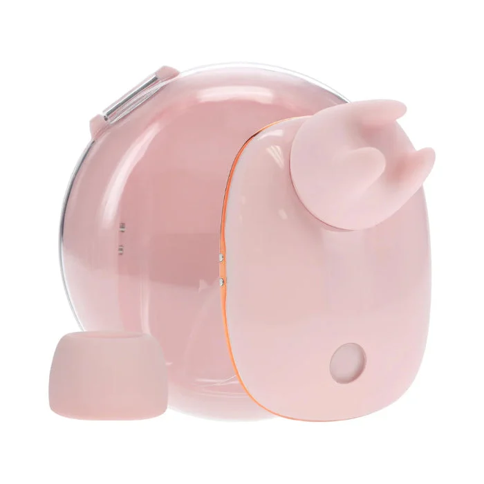 Shots LoveLine Dreamsicle AirTapTech Rechargeable Sucking and Tapping Vibrator With Two Interchangeable Heads And Charging Case