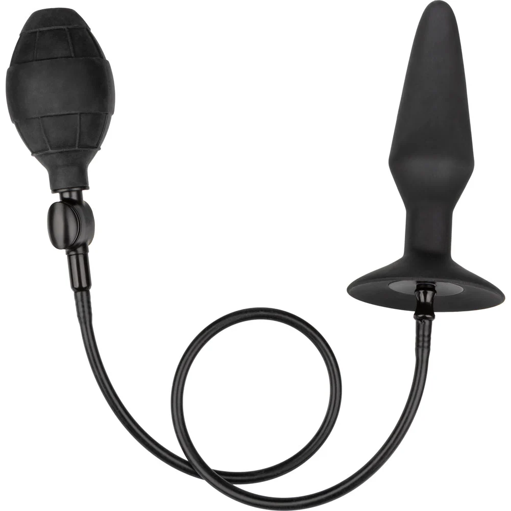 Silicone Inflatable Butt Plug, 5.25", Black