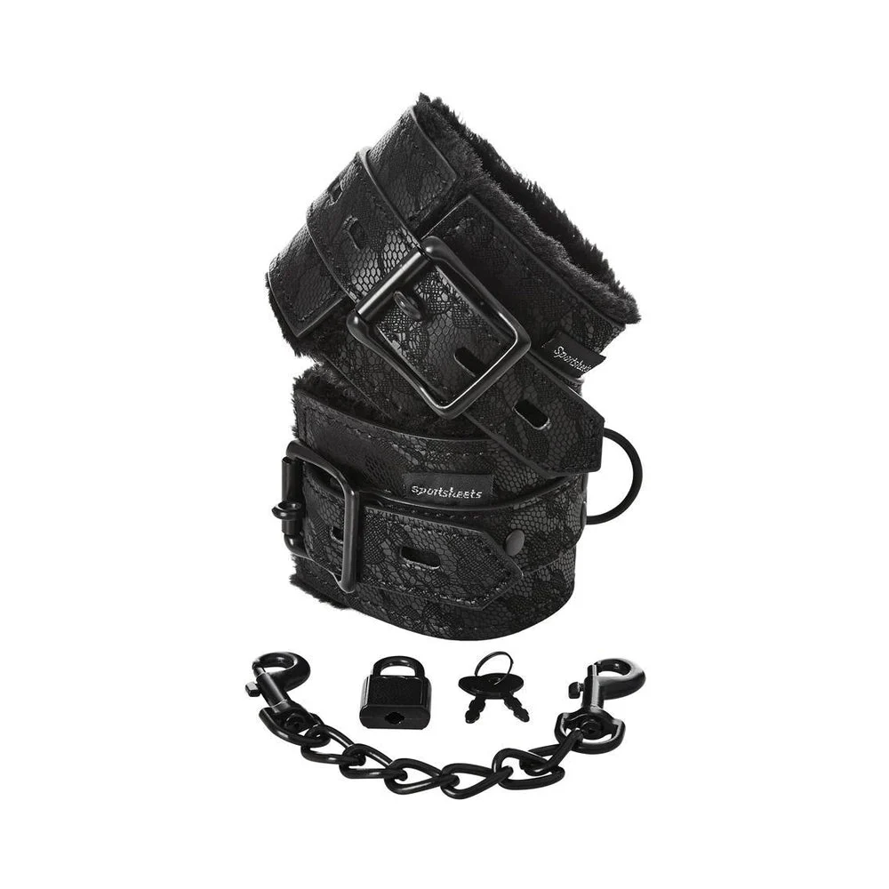 Sincerely Sportsheets Lace Fur Lined Handcuffs