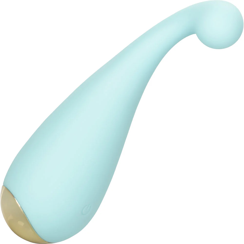 Slay #ThrillMe Slim Vibrating Massager, 4.75", Aqua Blue