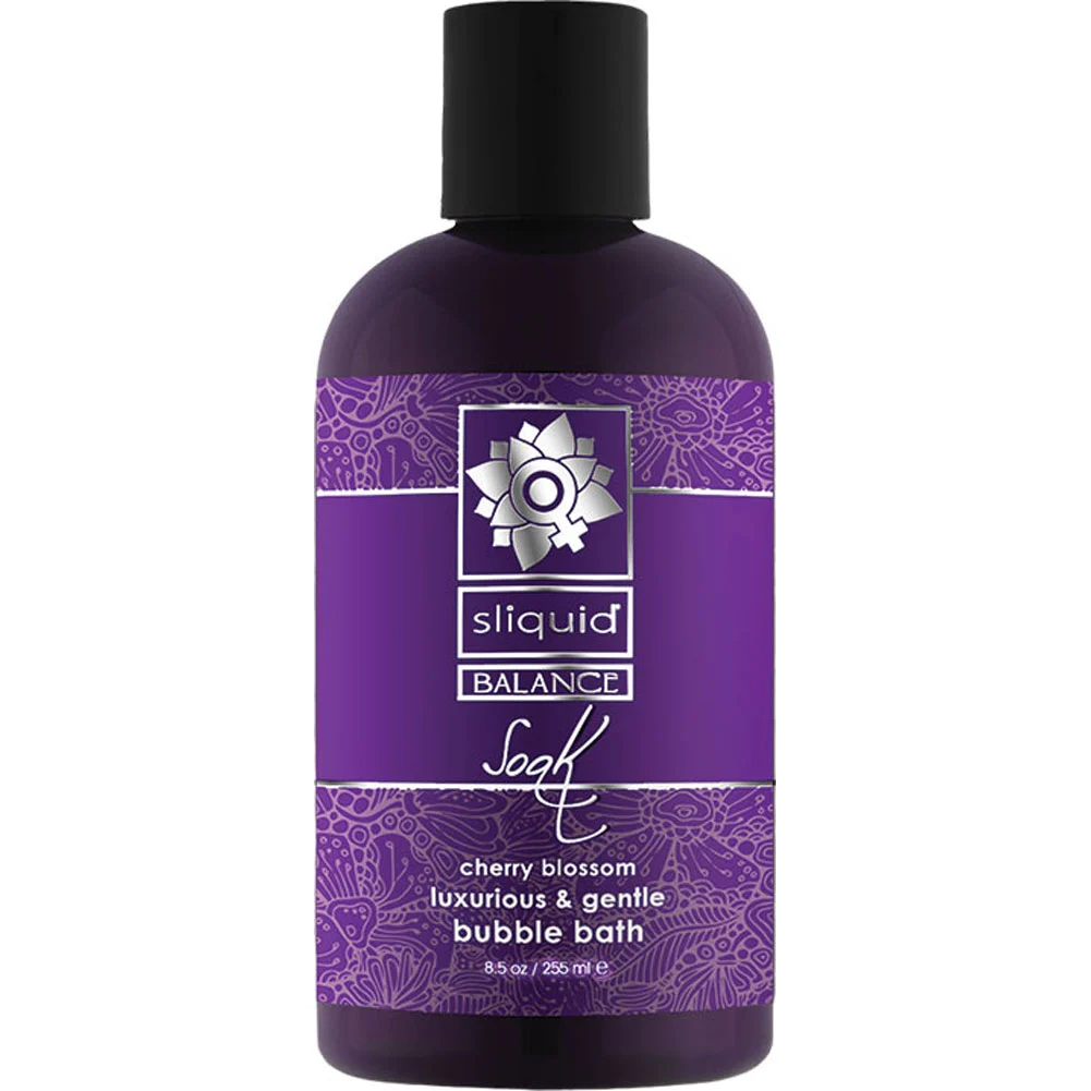 Sliquid Balance Soak Scented Bubble Bath, 8.5 fl.oz (255 mL), Cherry Blossom