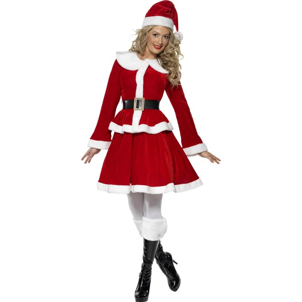 Smiffys Miss Santa Costume, Small, Red/White