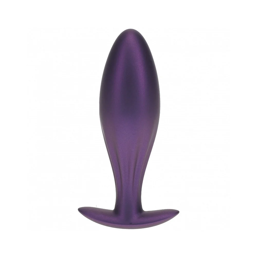 Smooth Silicone Oval Anal Plug 4.6 in. Purple