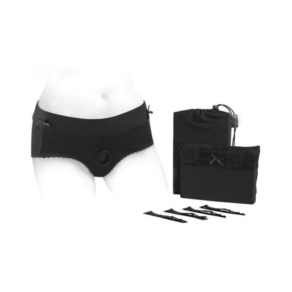 Spareparts Bella Cleavage Booty Short Harness Black