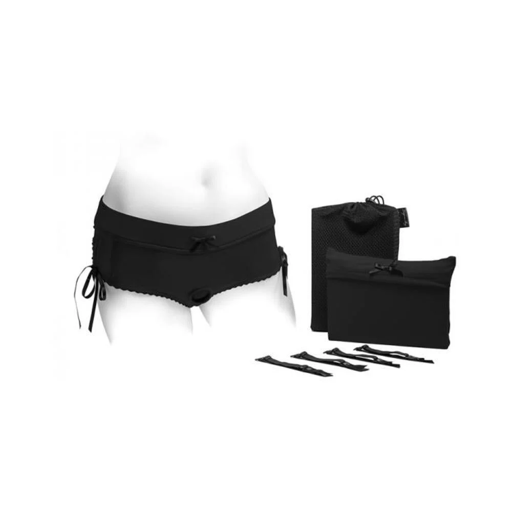 Spareparts Sasha Cinch Booty Short Harness Black
