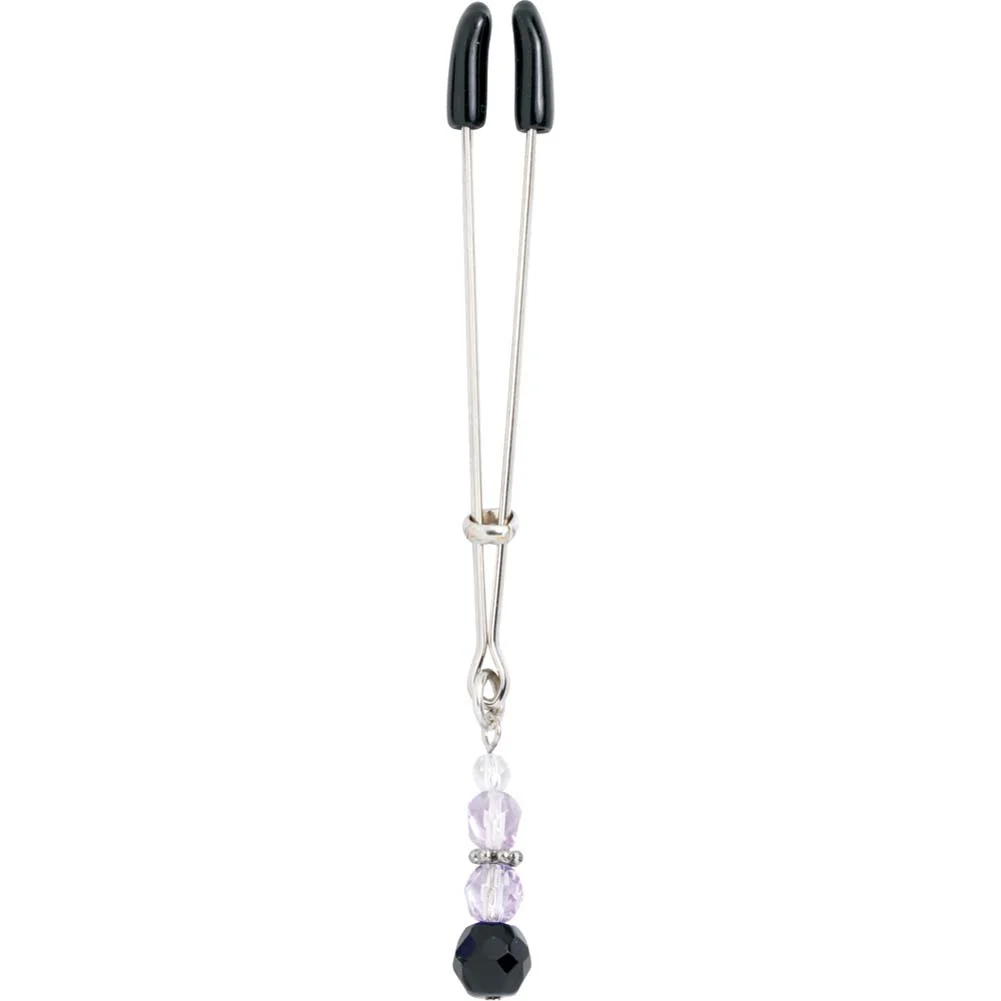 Spartacus Beaded Tweezer Clit Clamp, 4", Purple