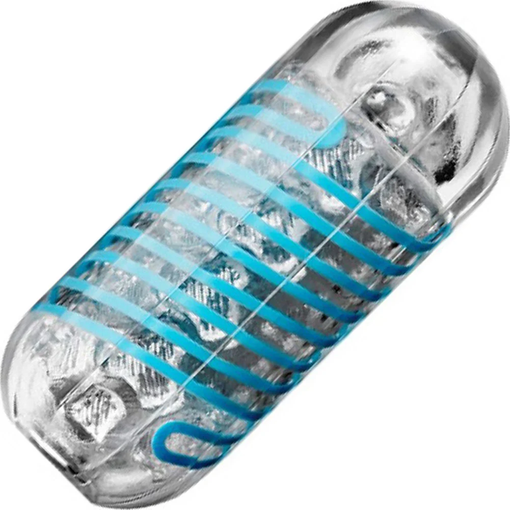 Spinner Tetra Reusable Stroker by Tenga, 5.5", Blue/Clear