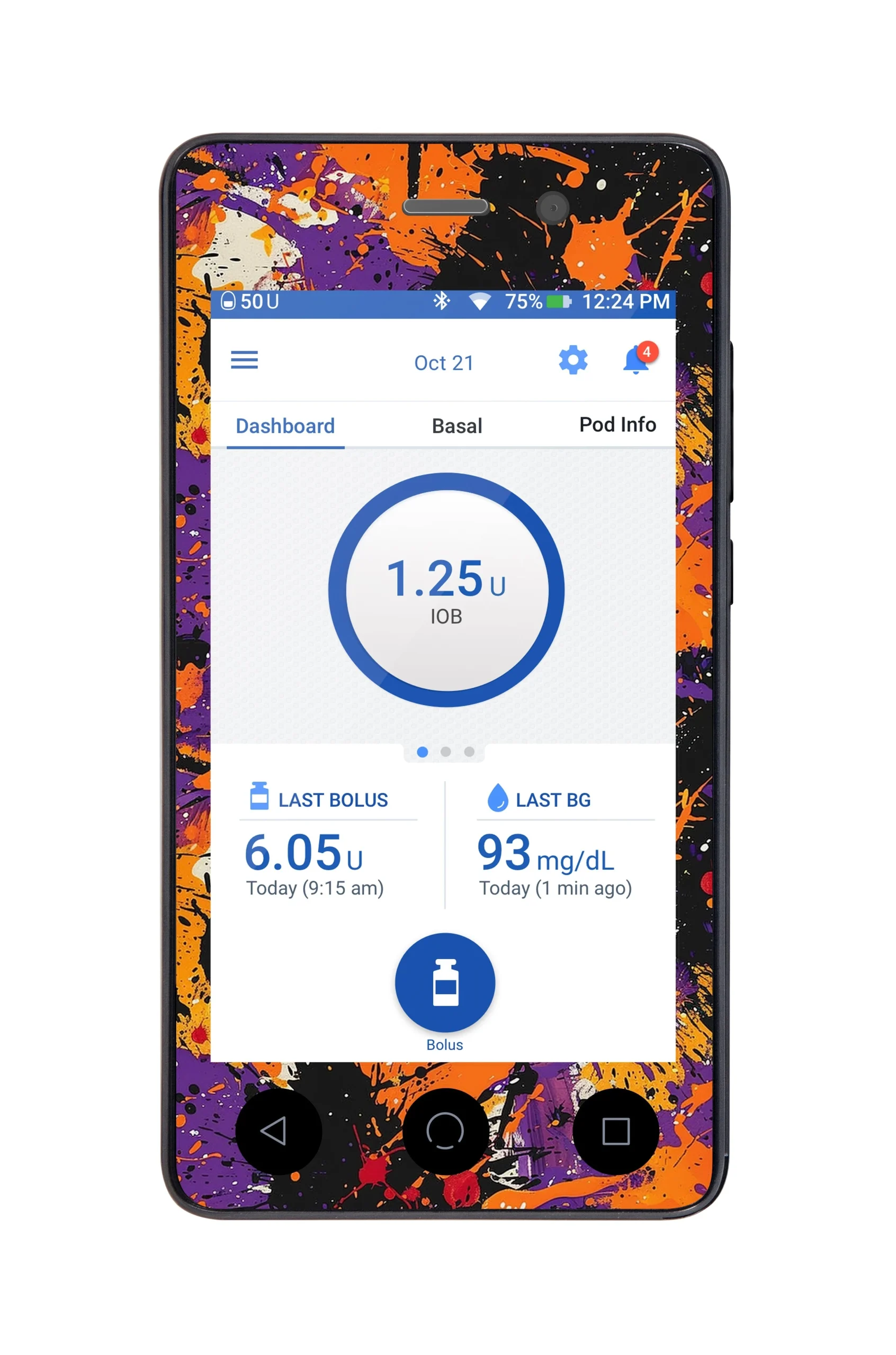 Spooky Splatter Sticker for Omnipod DASH PDM – Pump Peelz