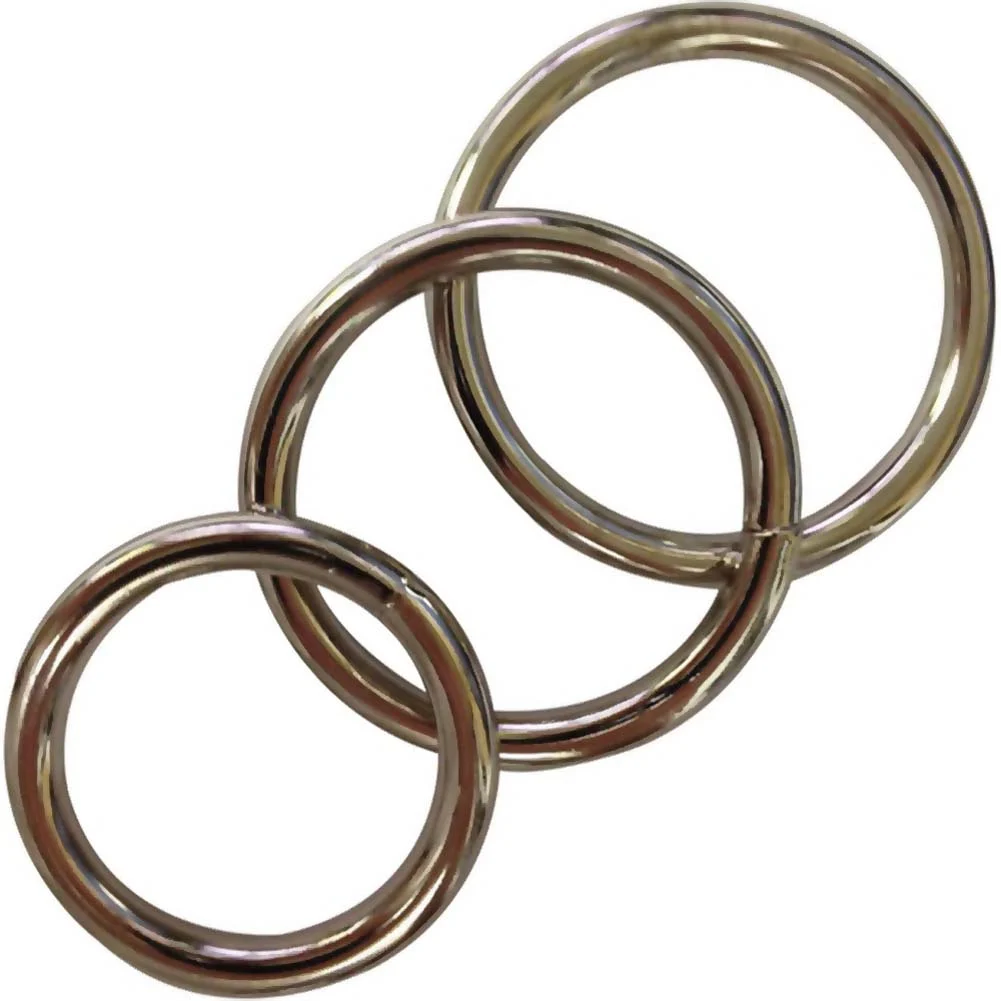 Sportsheets Metal O-Rings, 3 Pack, Silver