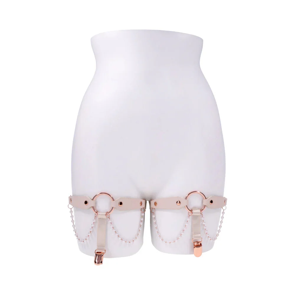 Sportsheets Sex & Mischief Peaches 'n CreaMe Adjustable Pearl Garters