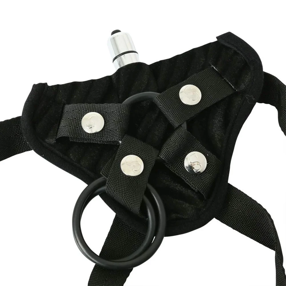SportSheets Vibrating Corsette Strap-On Harness, Black