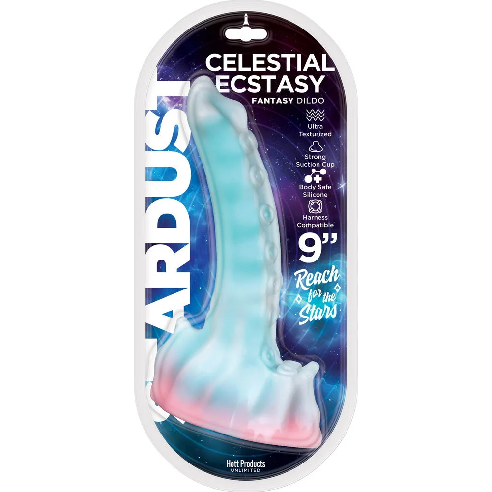 Stardust Celestial Ecstasy Fantasy Dildo with Suction Cup, 9", Blue