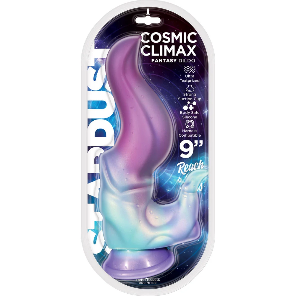 Stardust Cosmic Climax Fantasy Dildo with Suction Cup, 9", Purple